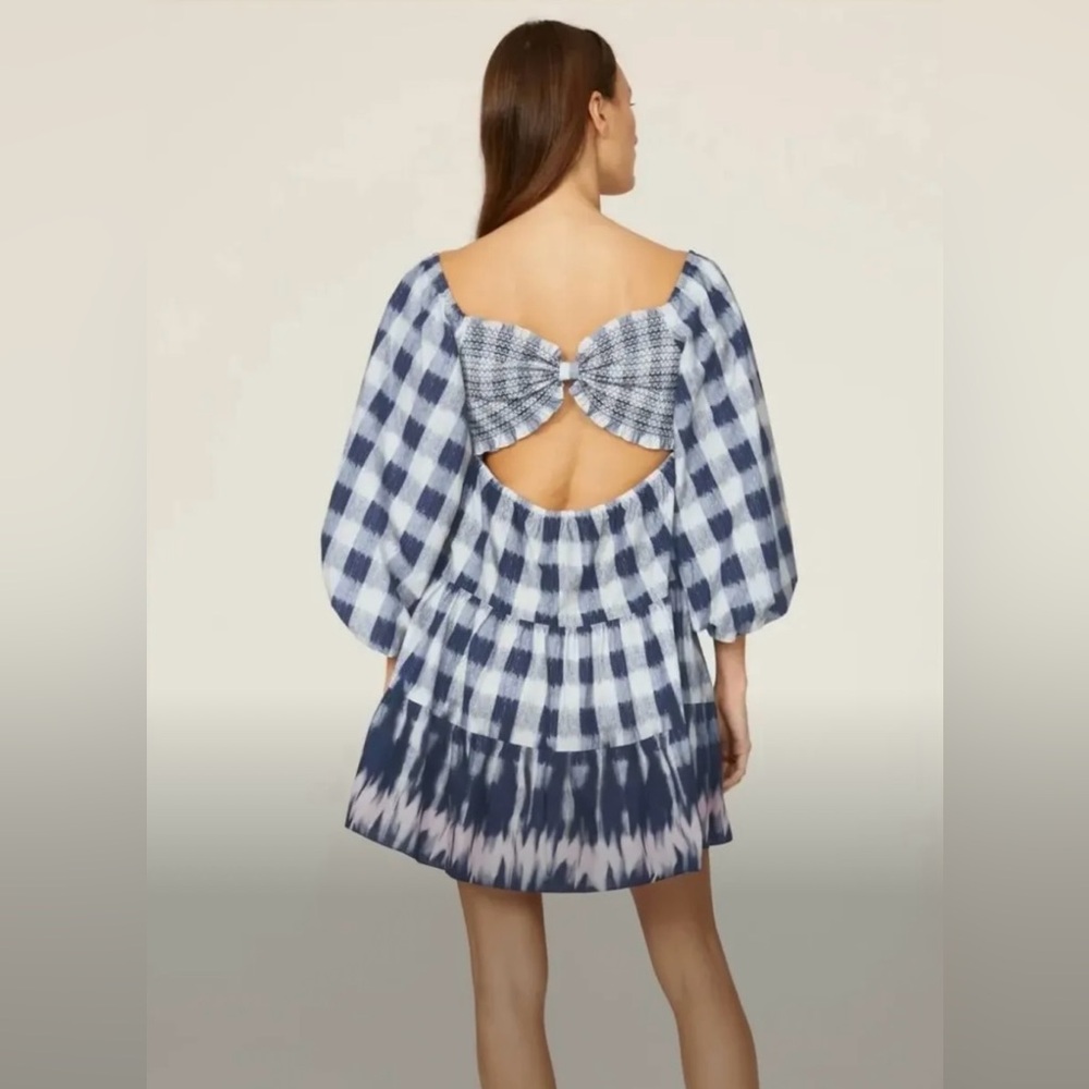 NWT Sachin & Babi Kyle Mini Dress in Indigo Check Sz Small $295